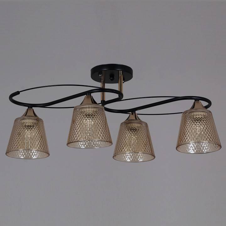 Люстра на штанге Reluce 06087 4 лампы 06087-0.3-04 BK+FG