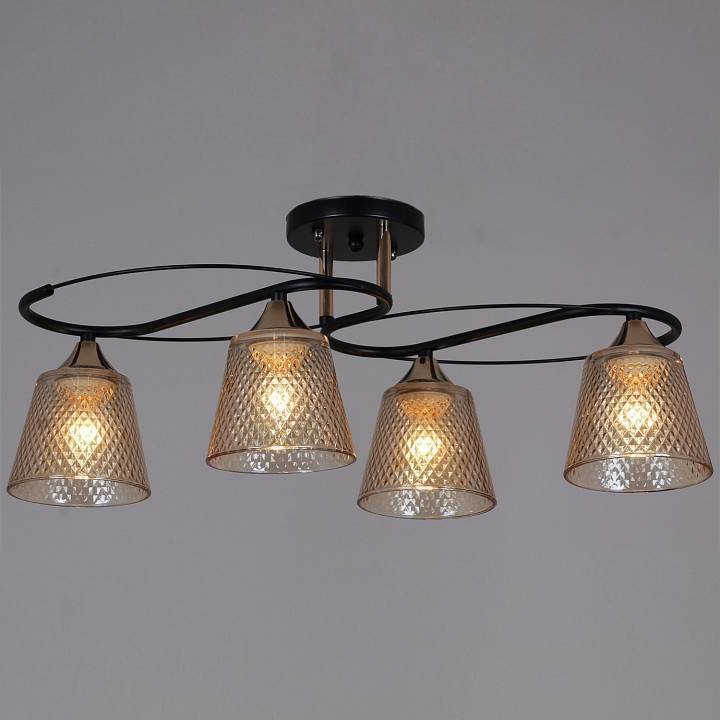 Люстра на штанге Reluce 06087 4 лампы 06087-0.3-04 BK+FG