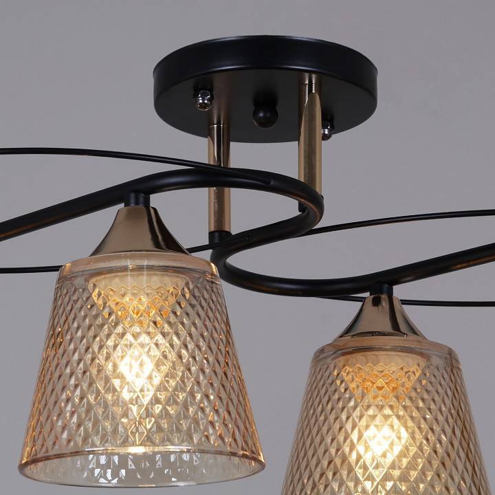 Люстра на штанге Reluce 06087 4 лампы 06087-0.3-04 BK+FG