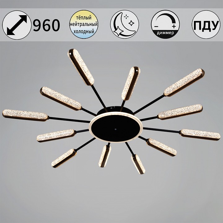 Потолочная люстра  08290-0.3-12 BK+GD