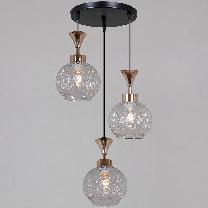 Подвесная люстра  10080-0.9-03 BK+FG