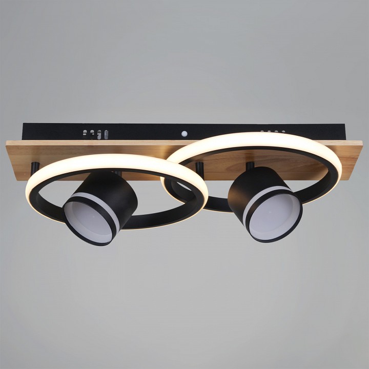 Накладной светильник De Markt Ракурс BK+WOOD 29560-0.3-2+2 BK+WOOD