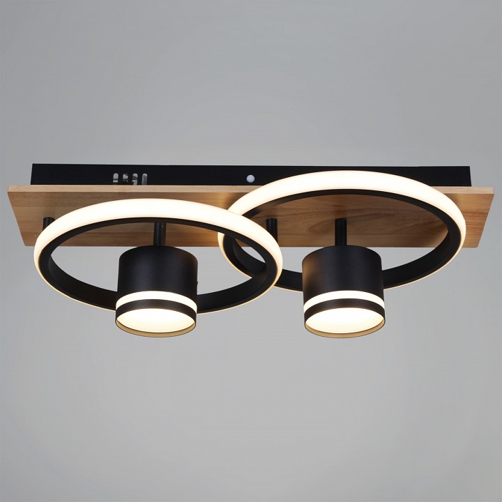 Накладной светильник De Markt Ракурс BK+WOOD 29560-0.3-2+2 BK+WOOD