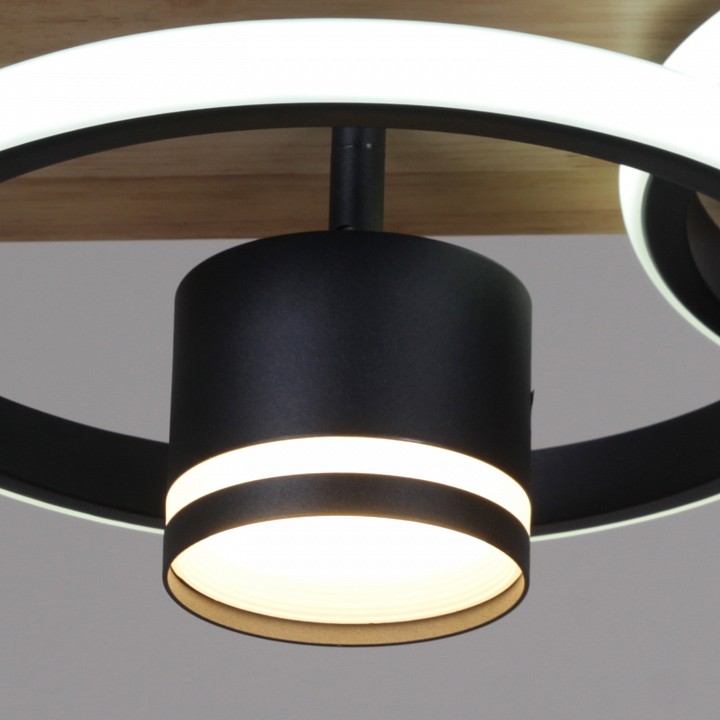 Накладной светильник De Markt Ракурс BK+WOOD 29560-0.3-2+2 BK+WOOD