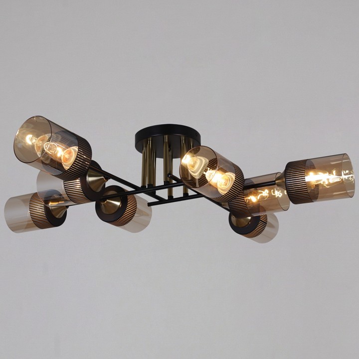 Люстра на штанге  48460-0.3-08 BK+COPPER