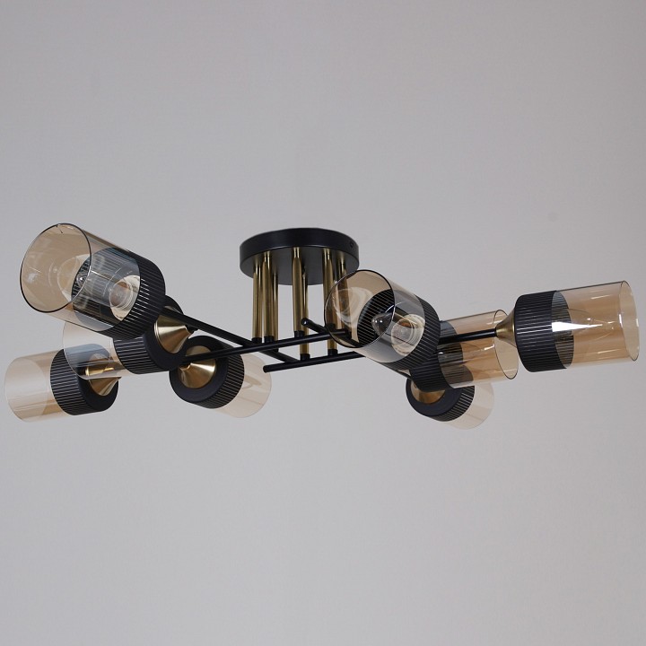 Люстра на штанге  48460-0.3-08 BK+COPPER