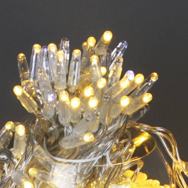 Гирлянда нить Sneha A-047C 200 LED 20 м IP44 теплый белый свет с мерцанием A-047C WW/WT FLASH