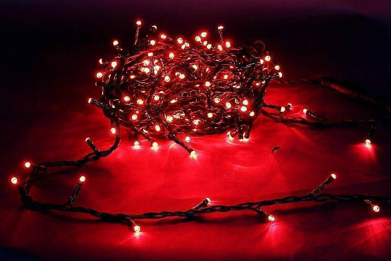 Гирлянда нить Sneha A-047R 300 LED 30 м IP44 красный свет A-047R RD