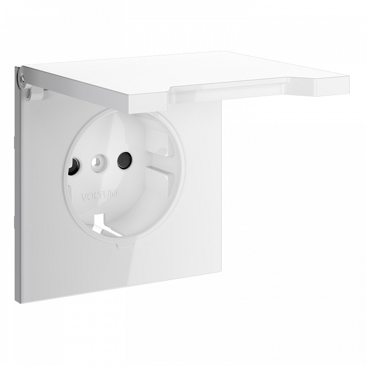 Накладка для розетки с заземлением и со шторками с крышкой Voltum S70 VLS000801