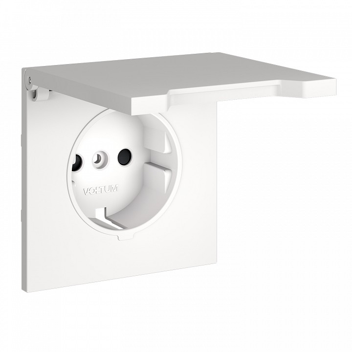 Накладка для розетки с заземлением и со шторками с крышкой Voltum S70 VLS000802