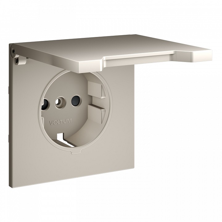 Накладка для розетки с заземлением и со шторками с крышкой Voltum S70 VLS000803