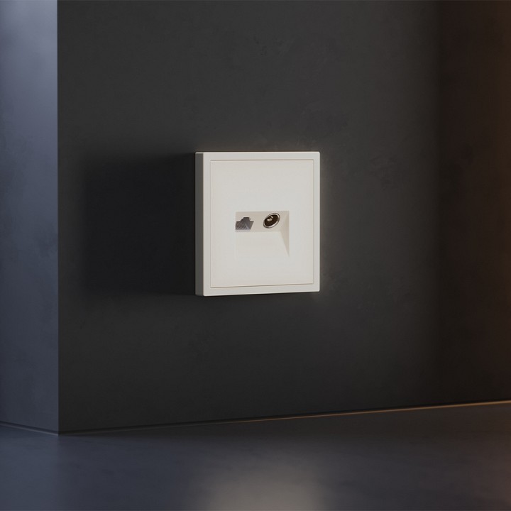 Накладка для ТВ-розетки и RJ-11 или RJ-45 Voltum S70 VLS002713