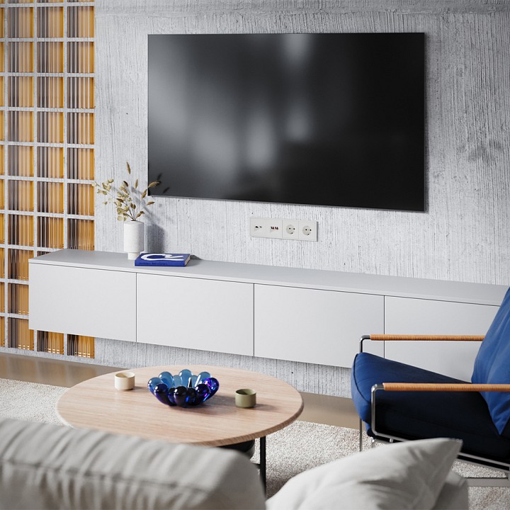 Накладка для ТВ-розетки и RJ-11 или RJ-45 Voltum S70 VLS002713