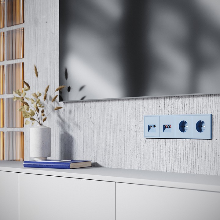 Накладка для ТВ-розетки и RJ-11 или RJ-45 Voltum S70 VLS002715