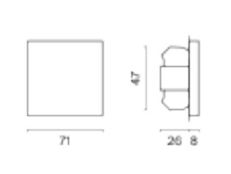 Выключатель проходной одноклавишный без рамки Voltum S70 VLS010307