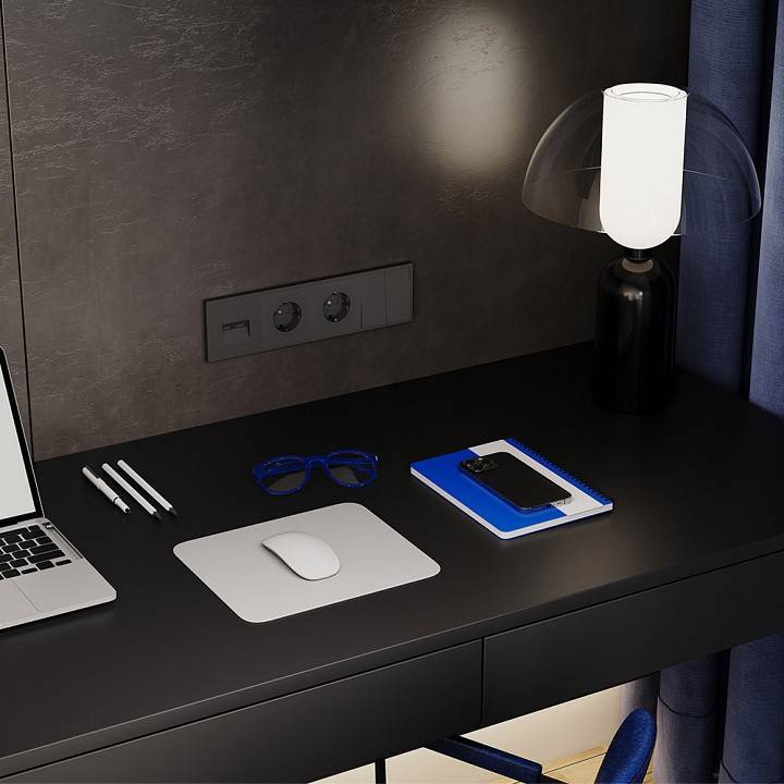 Выключатель двухклавишный без рамки Voltum S70 VLS020108