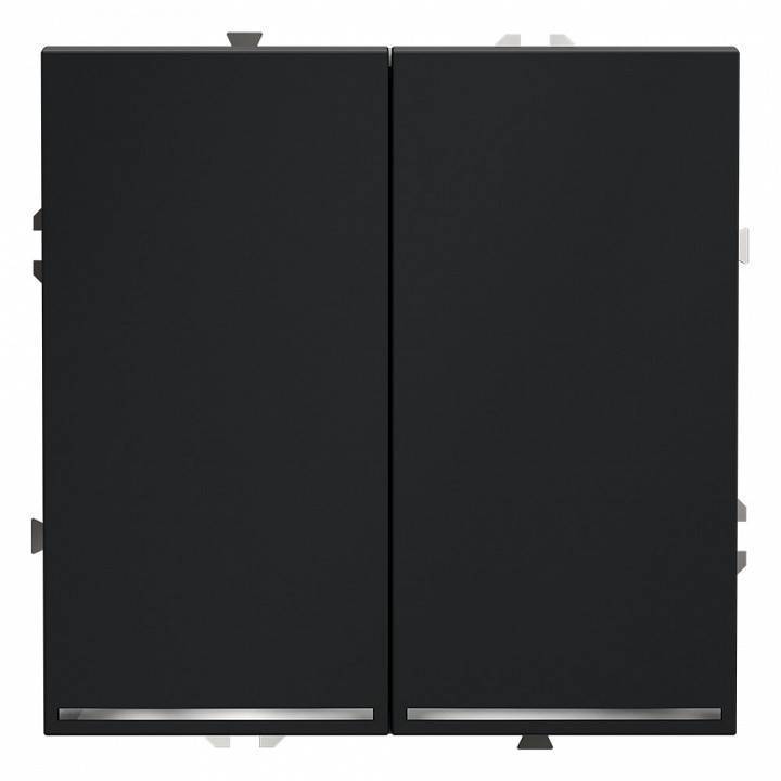 Выключатель проходной двухклавишный с подсветкой без рамки Voltum S70 VLS020407