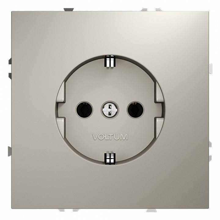 Розетка с заземлением, без рамки Voltum S70 VLS040103