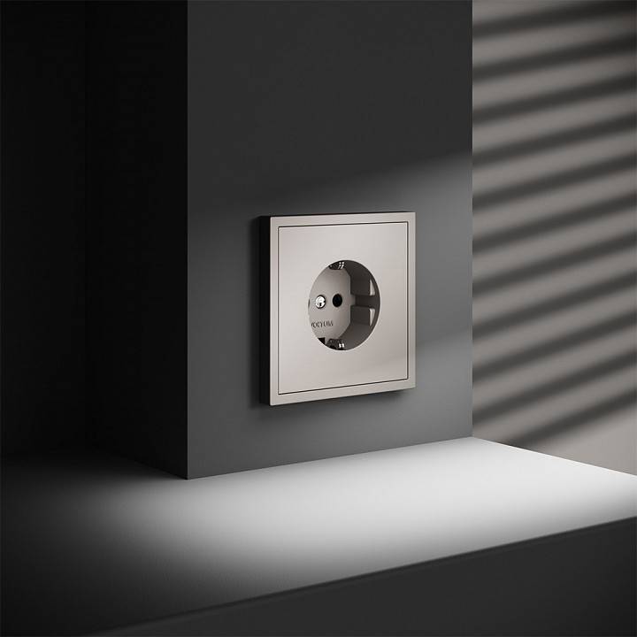 Розетка с заземлением, без рамки Voltum S70 VLS040103