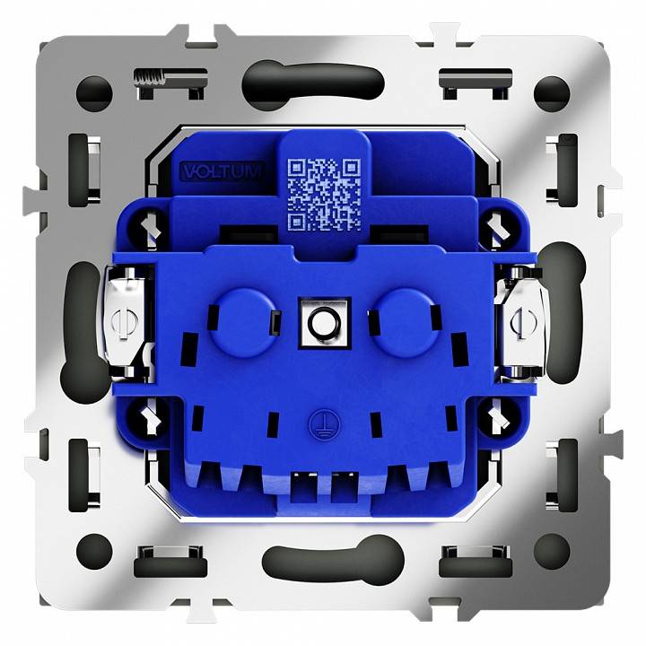 Розетка с заземлением и со шторкой, без рамки с крышкой Voltum S70 VLS040307