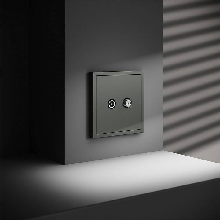 Розетка телевизионная и SAT оконечная без рамки Voltum S70 VLS060406