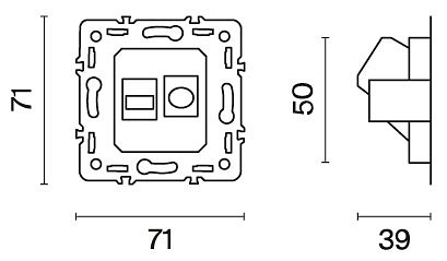 Механизм ТВ-розетки оконечные и розетки Ethernet RJ-45 Voltum S70 VLS0607M
