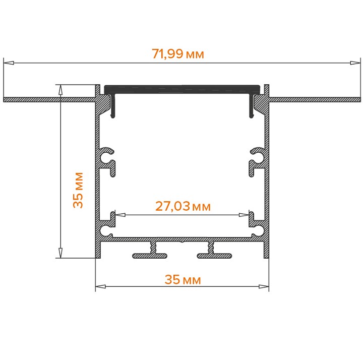 Короб встраиваемый Wolta  WAP-I-72/35/3000-A