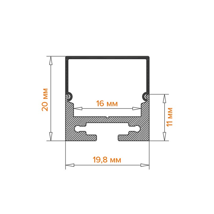 Короб накладной Wolta  WAP-S/H-20/20/2000-A