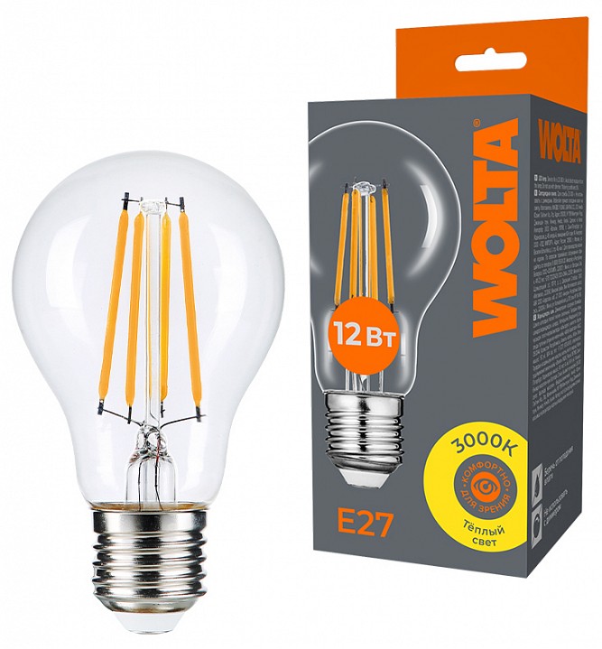 Лампа светодиодная Wolta  E27 12Вт 3000K WF-A60-12W3KE27
