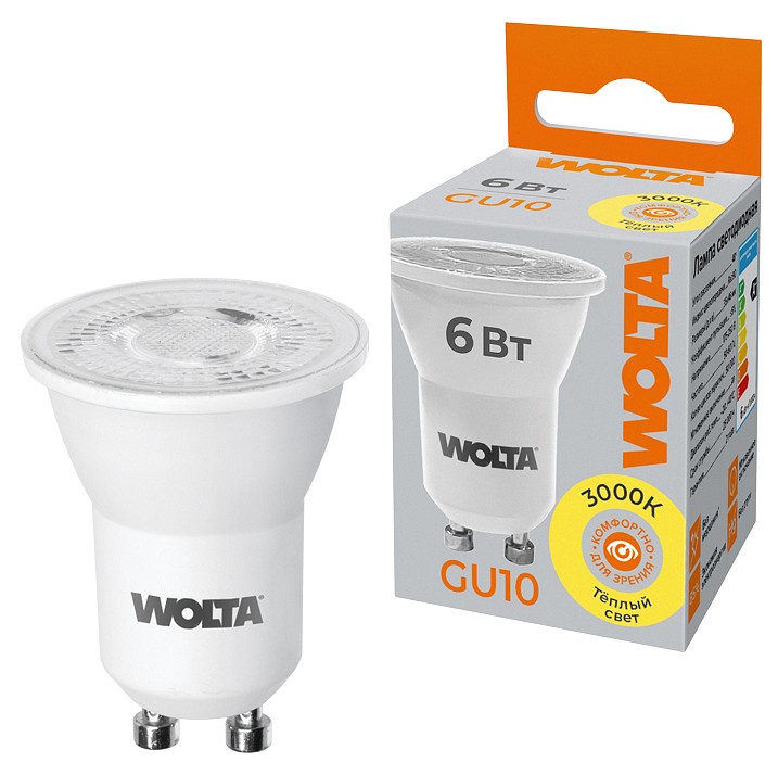 Лампа светодиодная Wolta  WSTD-JCDR-MR11-6W3KGU10-L