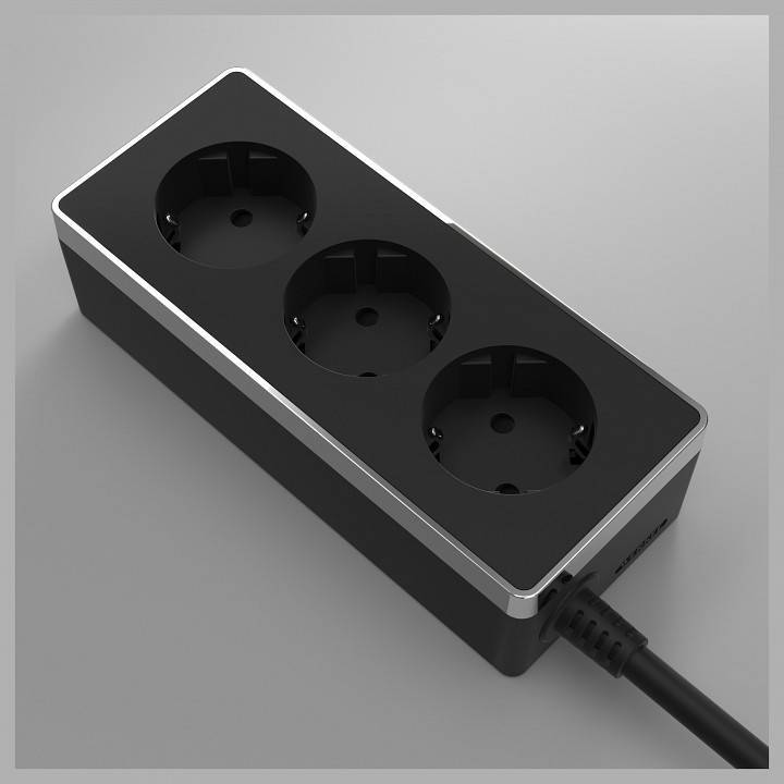 Удлинитель Werkel Gallant 5 розеток 3 м с заземлением и выключателем W6523635