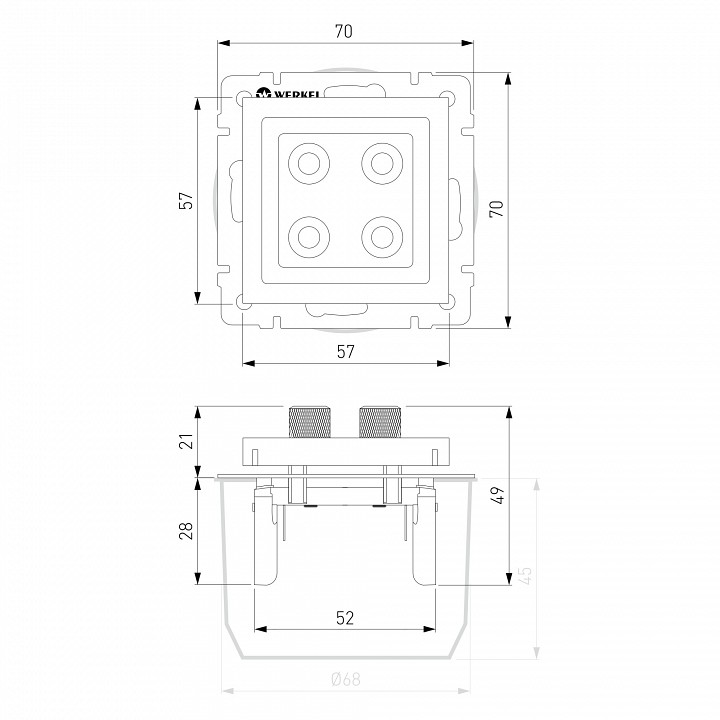 Розетка акустическая без рамки Werkel  W1185006