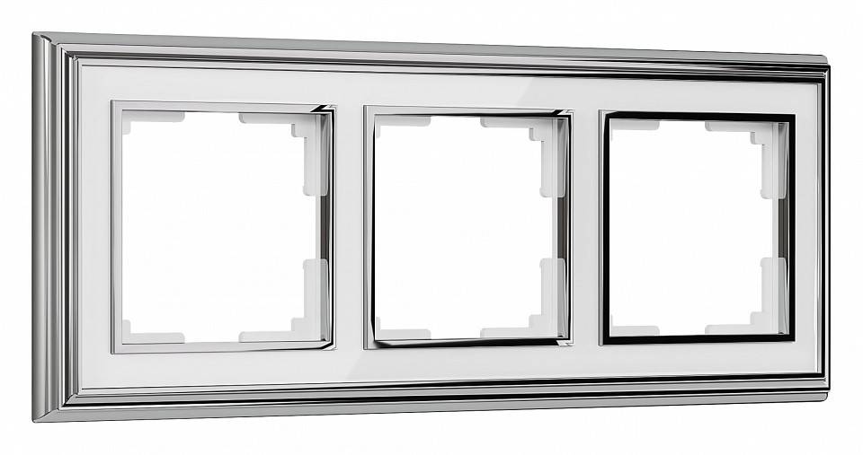 Рамка на 3 поста Werkel Favorit хром / белый W0031331