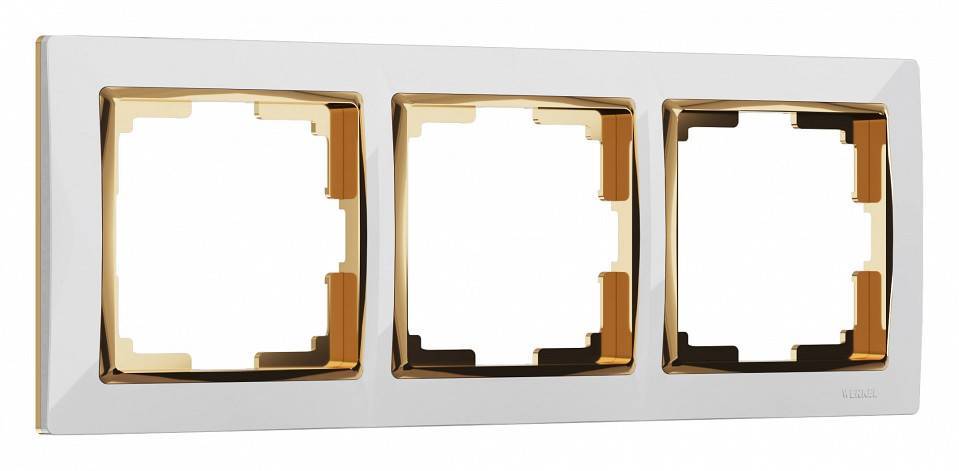 Рамка на 3 поста Werkel Favorit белый / золото W0031933