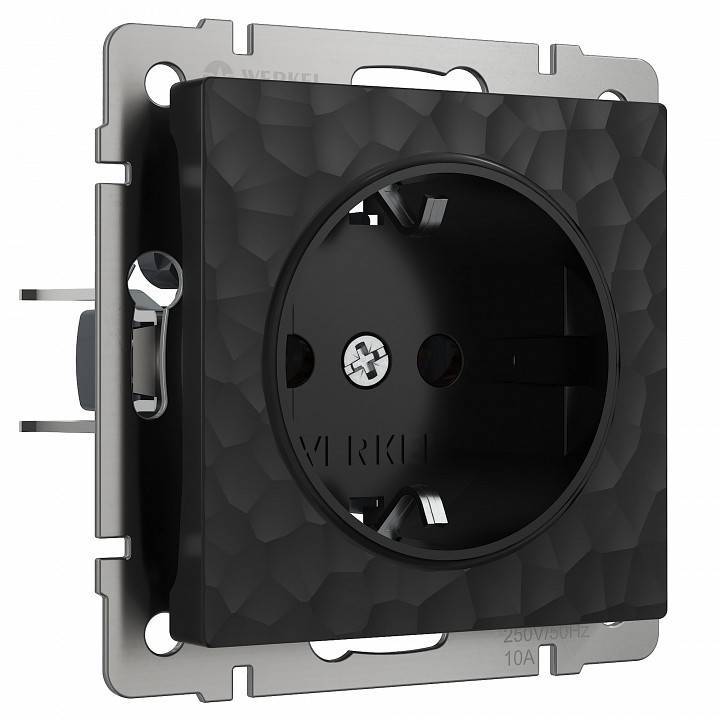 Розетка с заземлением без рамки Werkel Hammer черный W1271008