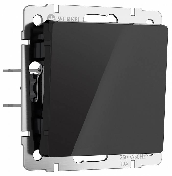 Выключатель одноклавишный без рамки Werkel Черный акрил W1110048