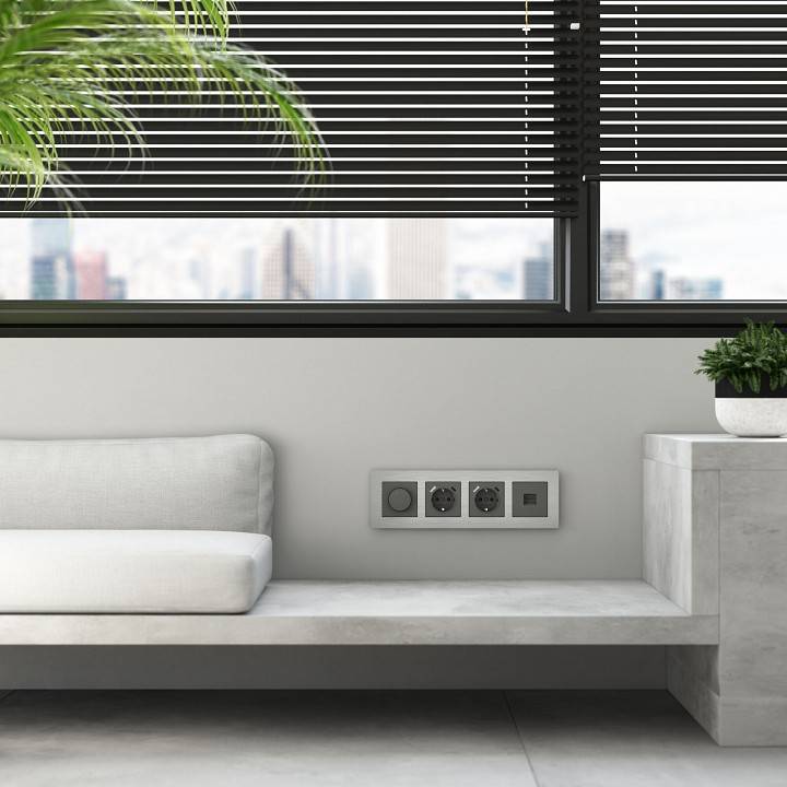 Рамка на 4 поста Werkel AluMax алюминий a066328