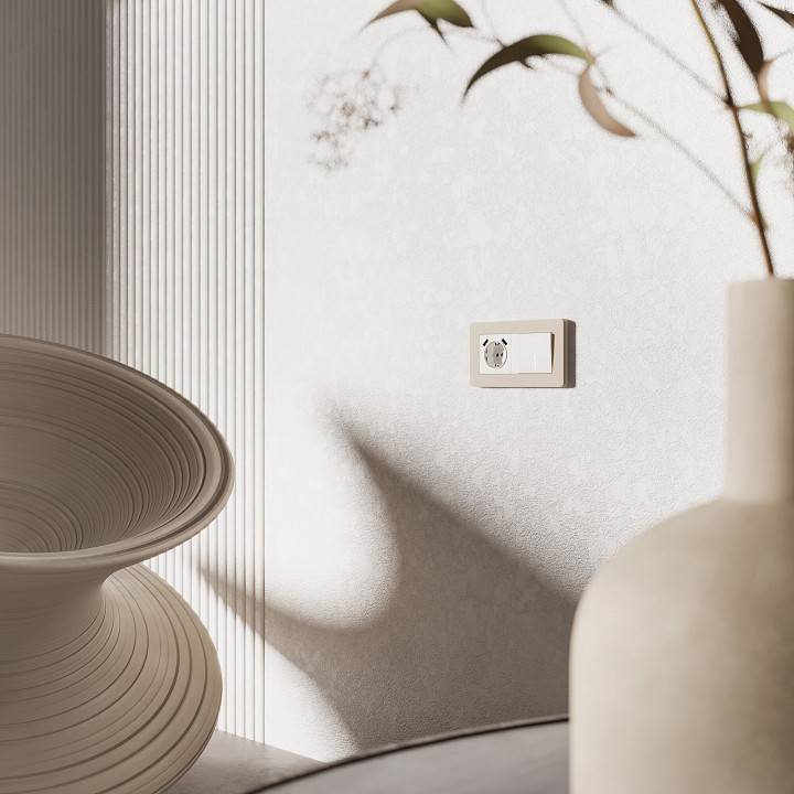 Рамка на 2 поста Werkel Split айвори/белый, soft-touch W0023066