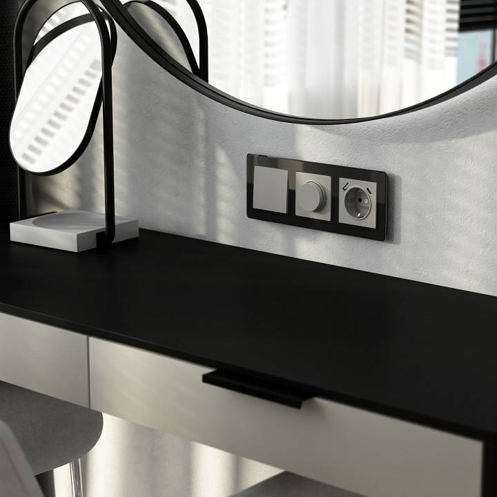 Выключатель проходной одноклавишный без рамки Werkel дымчатый W1212004