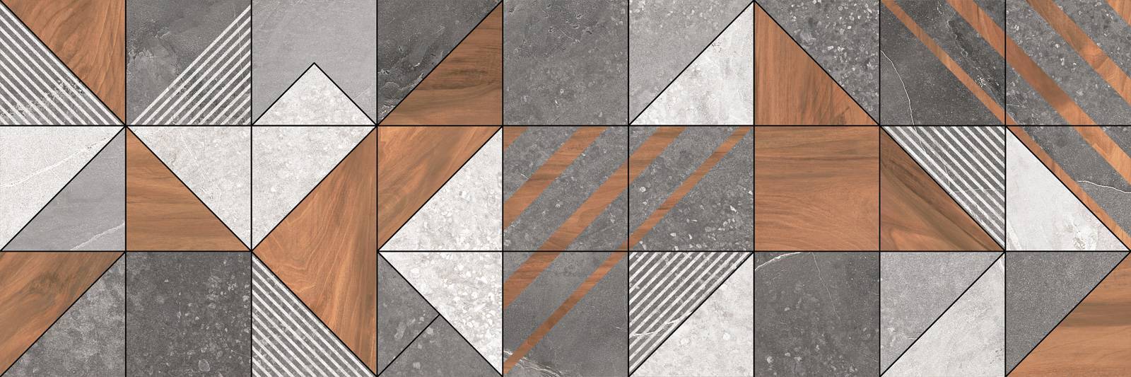 Плитка настенная Alma Ceramica Kioto Triangle 30х90 см WT93KIT55