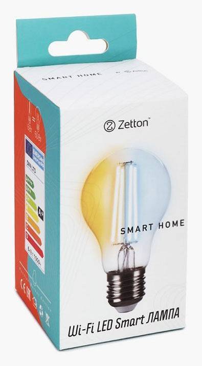 Умная светодиодная лампа Zetton Smart Wi-Fi Bulb E27 5 Вт 2200-6500 K ZTSHLBWCWE271RU