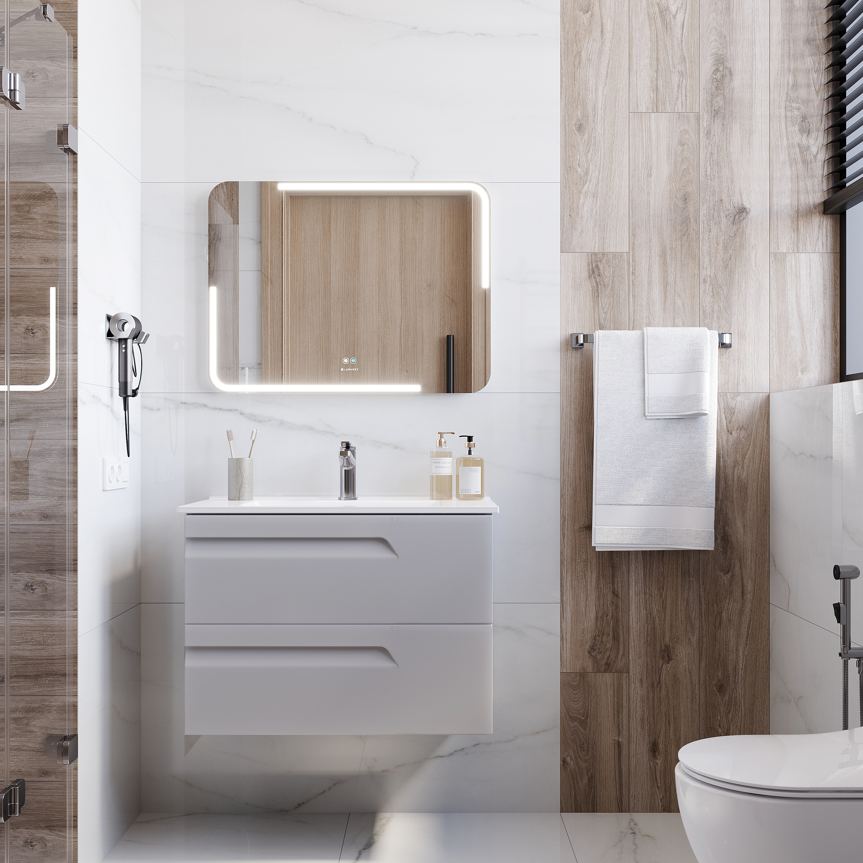 Зеркало Laparet Atlas 80x60 см с подсветкой и антизапотеванием Atlas. 80*60