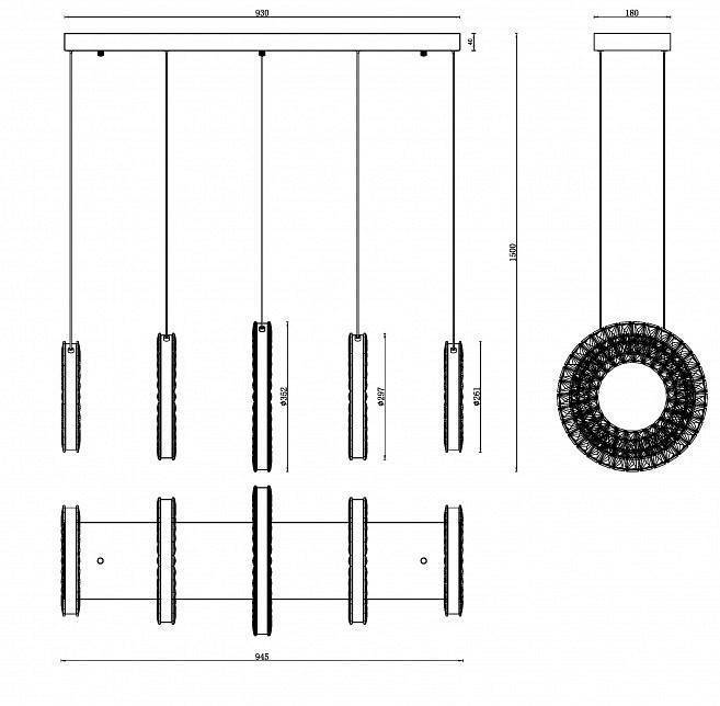 Подвесной светильник iLedex Crystal ice 4460-5 72W TGD