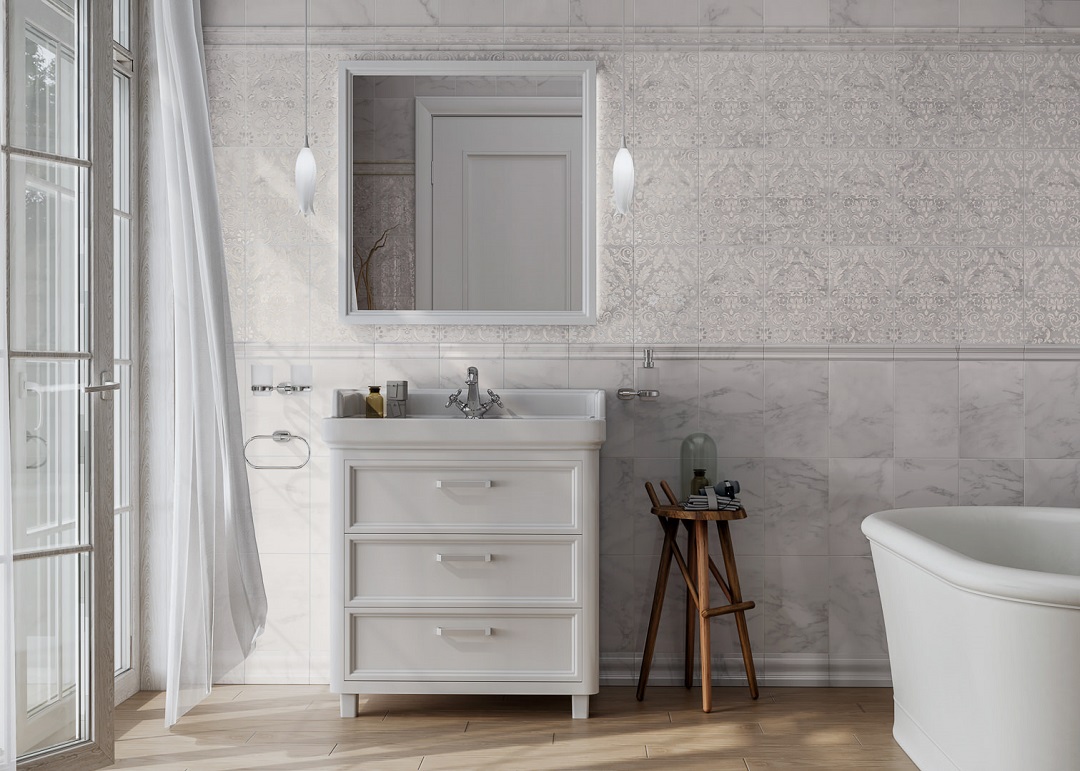Панель с зеркалом Kerama Marazzi POMPEI 80 см белая PO.mi.80\WHT