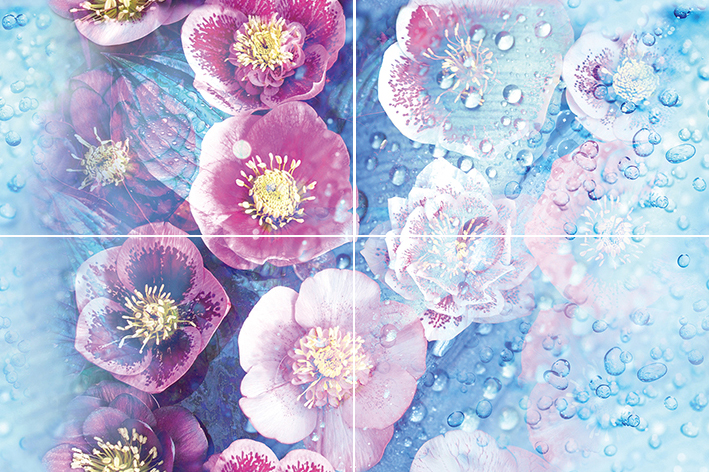 Панно Муза-Керамика Waterfall P4D244 60х40 см (из 4-х плиток) P4D244