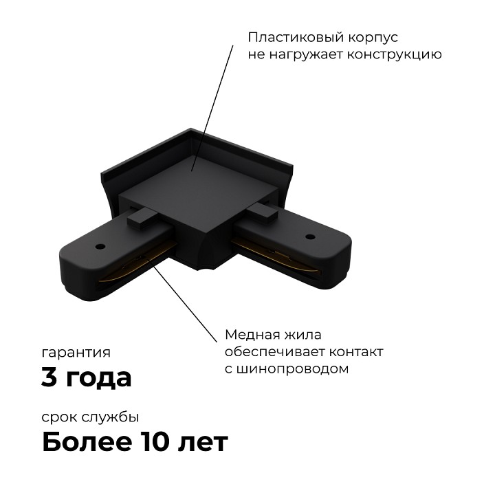 Соединитель угловой L-образный для треков встраиваемых Apeyron Electrics  09-123