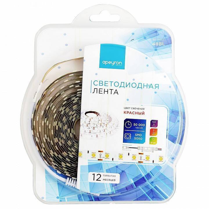 Лента светодиодная Apeyron Electrics Стандарт (в блистере) SMD 5050 48BL