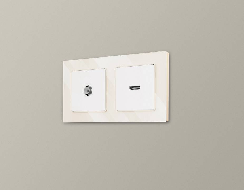 Рамка на 2 поста Ambrella Volt Platos Стекло органическое AF330302