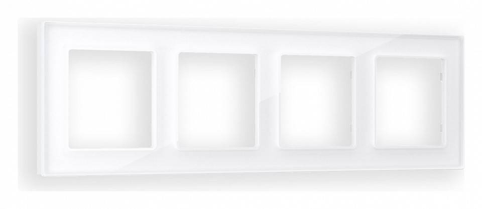 Рамка на 4 поста Ambrella Volt Platos Стекло натуральное AF380104