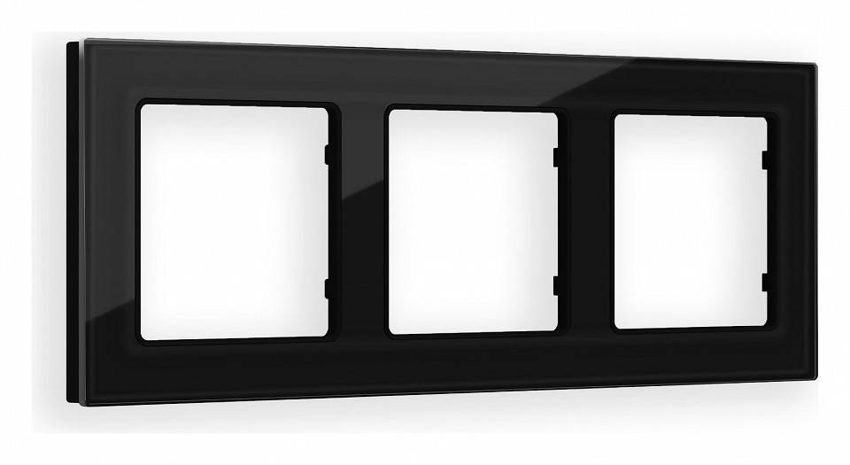 Рамка на 3 поста Ambrella Volt Platos Стекло натуральное AF380803